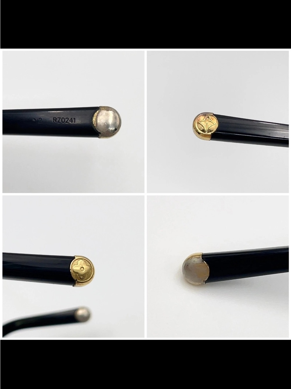 Louis Vuitton Black Sunglasses with Gold Monogram Accents - Picture 3 of 7